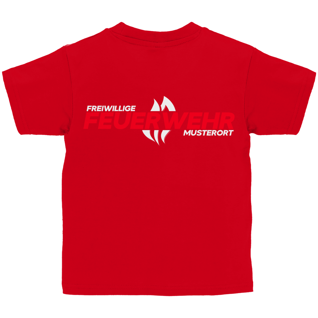 Kinder T-Shirt - Flamme Freiwillige Feuerwehr Rot [Personalisierbar]