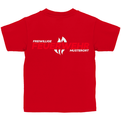 Kinder T-Shirt - Flamme Freiwillige Feuerwehr Rot [Personalisierbar]