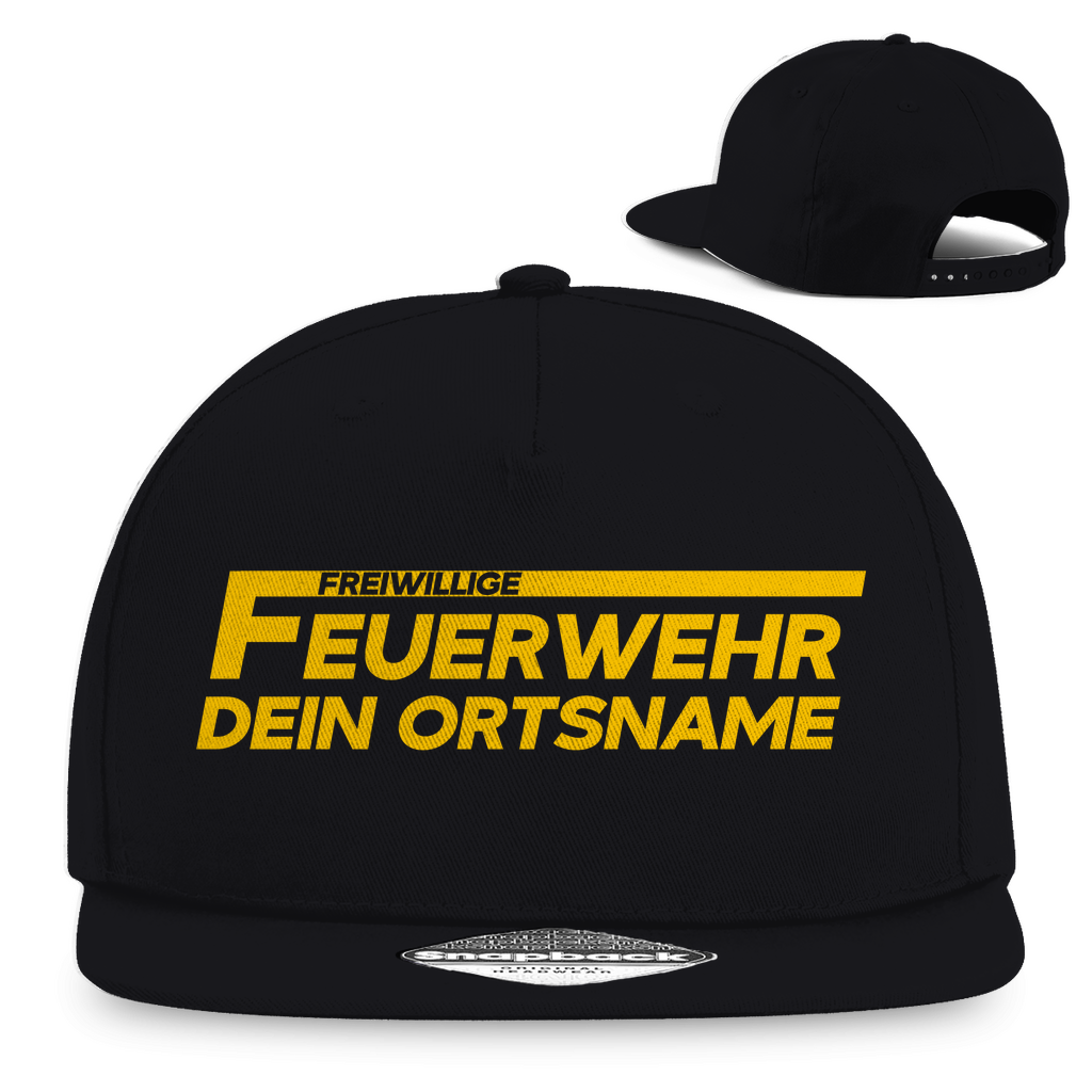 Snapback Rapper Cap - Freiwillige Feuerwehr Gelb [Personalisierbar]