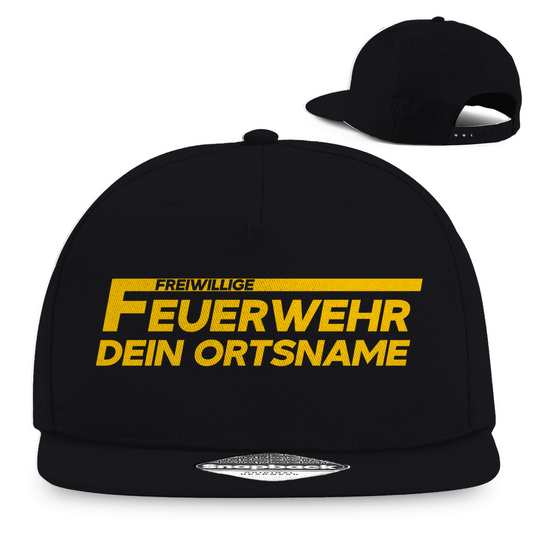 Snapback Rapper Cap - Freiwillige Feuerwehr Gelb [Personalisierbar]