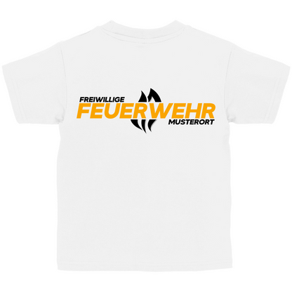 Kinder T-Shirt - Flamme Freiwillige Feuerwehr Gelb [Personalisierbar]