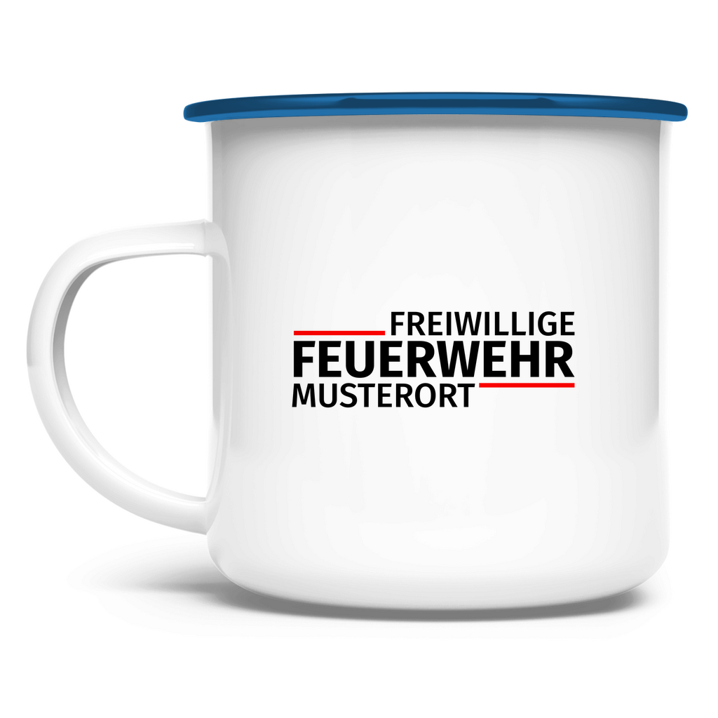 Emaille Tasse - Modern Freiwillige Feuerwehr [Personalisierbar]