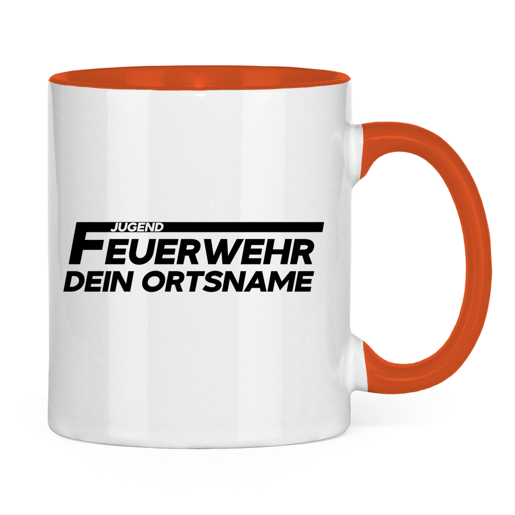 Tasse zweifarbig - Jugendfeuerwehr (Personalisierbar)