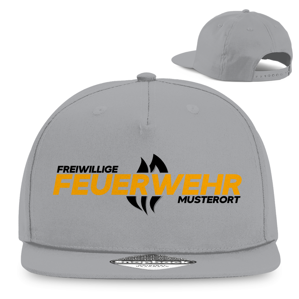 Snapback Rapper Cap - Flamme Freiwillige Feuerwehr Gelb [Personalisierbar]
