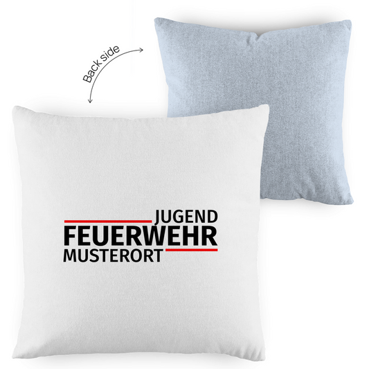 Kopfkissen zweifarbig - Modern Jugendfeuerwehr [Personalisierbar]