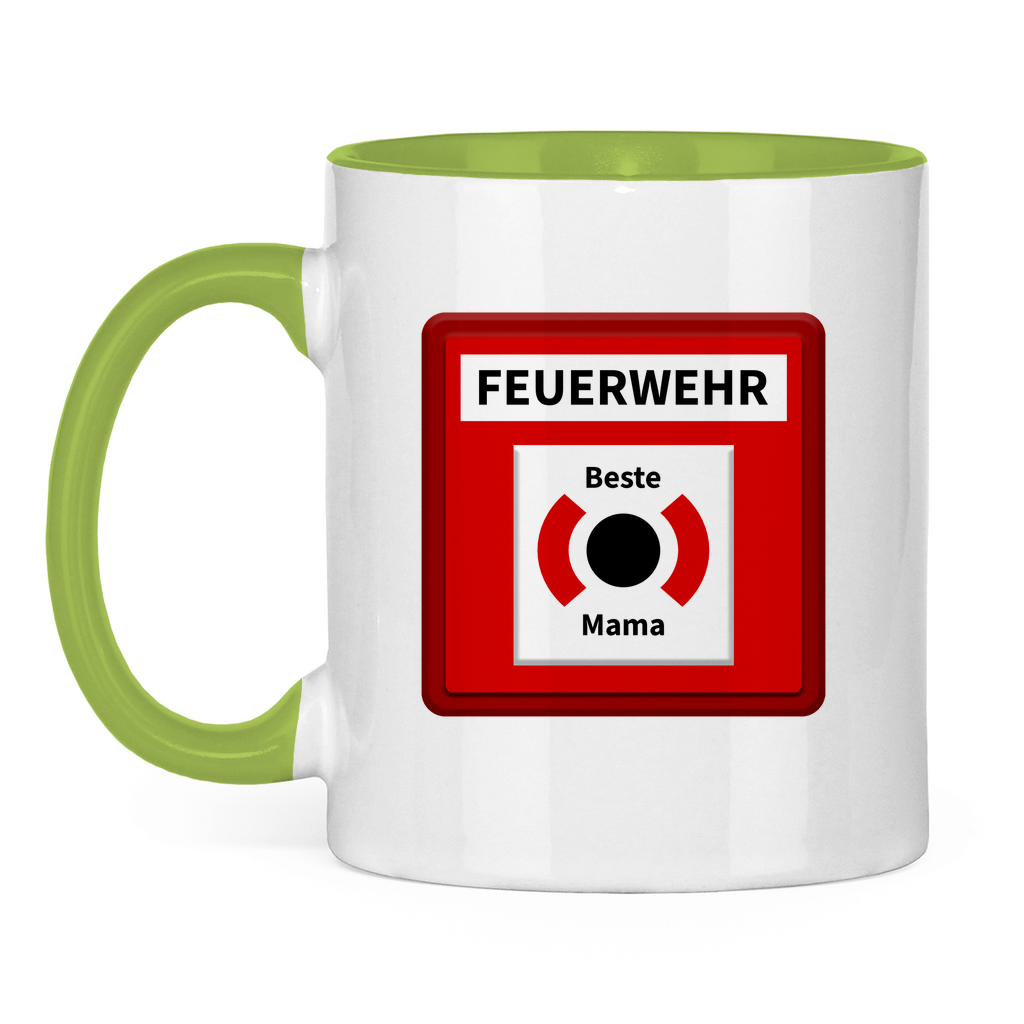 Tasse zweifarbig - Brandmelder Beste Mama