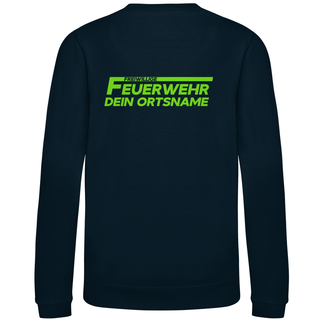 Kinder Sweatshirt - Freiwillige Feuerwehr Grün [Personalisierbar]