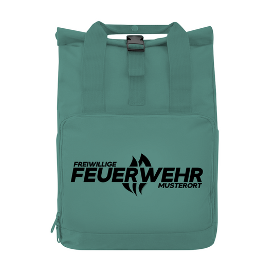Rucksack mit Seitentasche - Flamme Freiwillige Feuerwehr Schwarz [Personalisierbar]