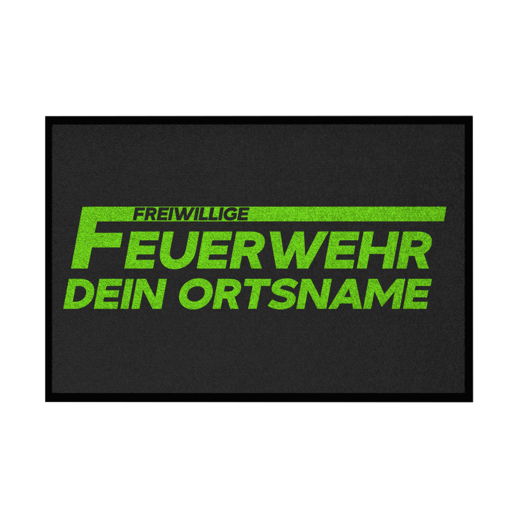 Fußmatte mit Gummirand - Freiwillige Feuerwehr Grün (Personalisierbar)