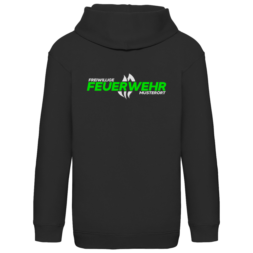 Kinder Hoodie - Flamme Freiwillige Feuerwehr Grün [Personalisierbar]
