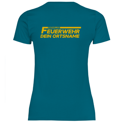 Damen T-Shirt - Freiwillige Feuerwehr Gelb (Personalisierbar)