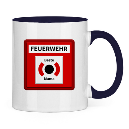 Tasse zweifarbig - Brandmelder Beste Mama