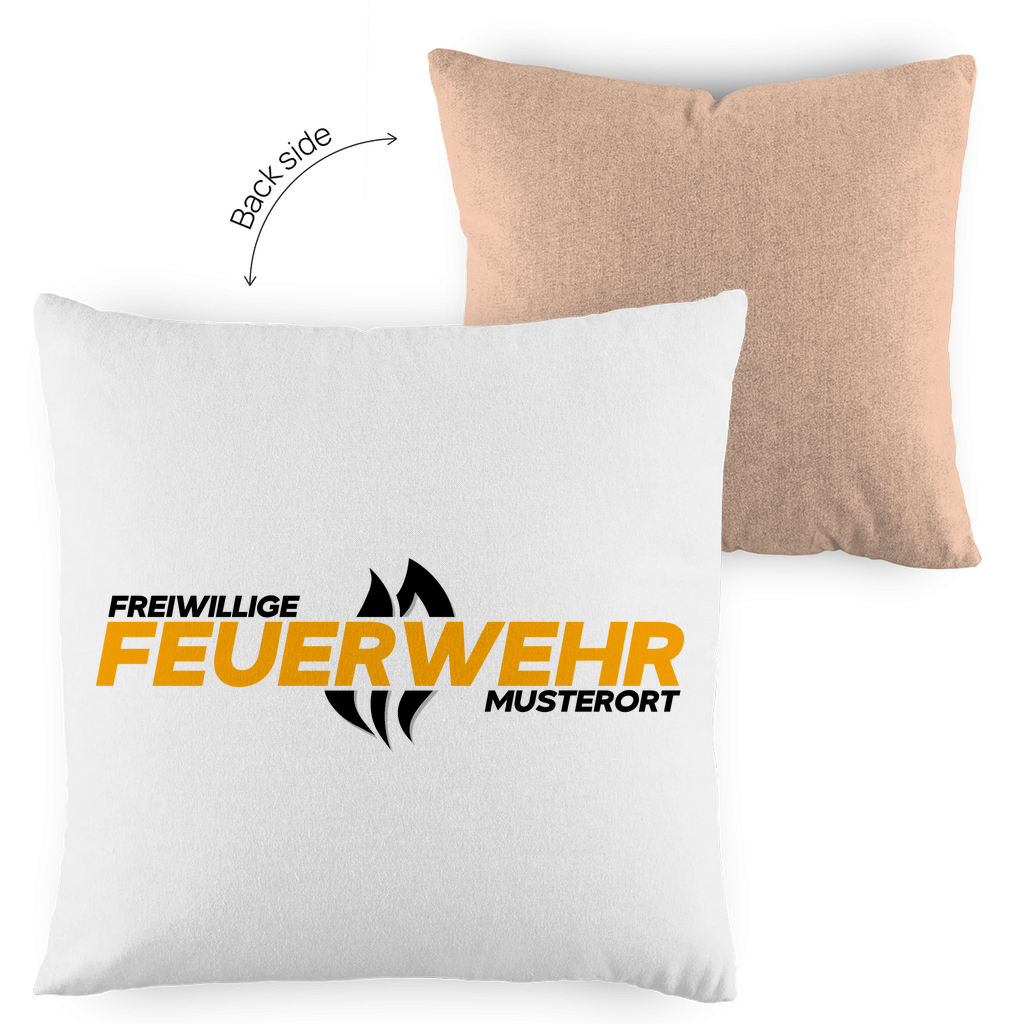Kopfkissen zweifarbig - Flamme Freiwillige Feuerwehr Gelb [Personalisierbar]