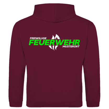 Herren Hoodie - Flamme Freiwillige Feuerwehr Grün [Personalisierbar]
