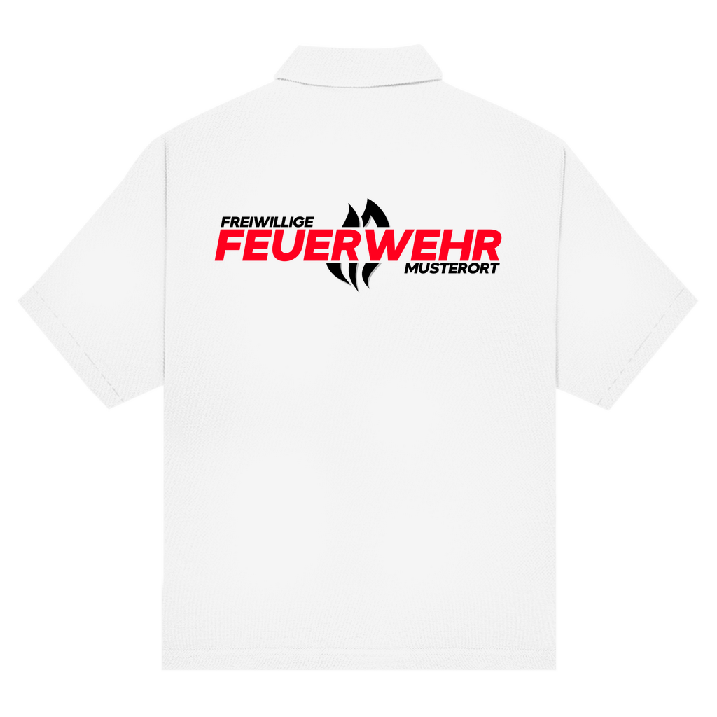 Unisex Poloshirt - Flamme Freiwillige Feuerwehr Rot [Personalisierbar]