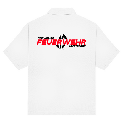 Unisex Poloshirt - Flamme Freiwillige Feuerwehr Rot [Personalisierbar]