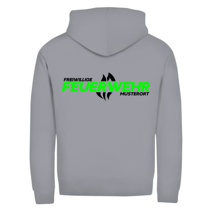 Unisex Zipper Hoodie - Flamme Freiwillige Feuerwehr Grün [Personalisierbar]