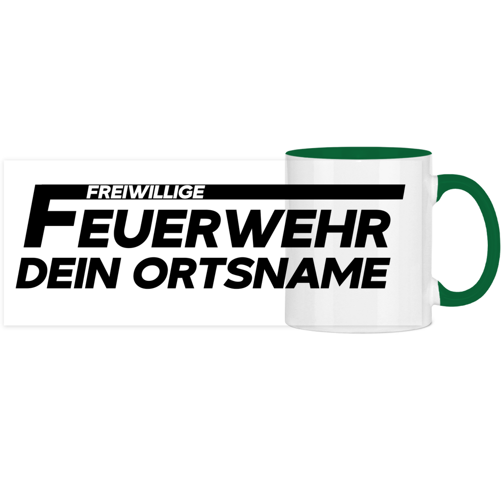 Panorama Tasse zweifarbig - Freiwillige Feuerwehr [Personalisierbar]