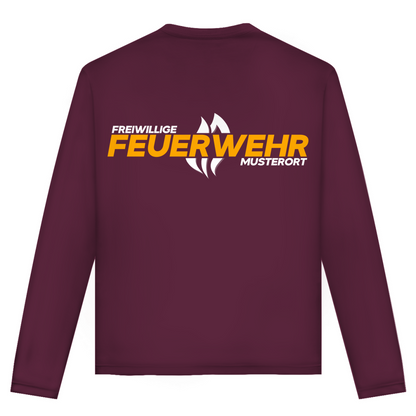 Unisex Langarmshirt - Flamme Freiwillige Feuerwehr Gelb [Personalisierbar]