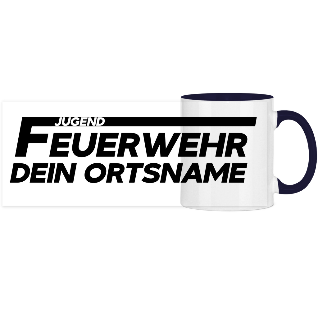 Panorama Tasse zweifarbig - Jugendfeuerwehr [Personalisierbar]