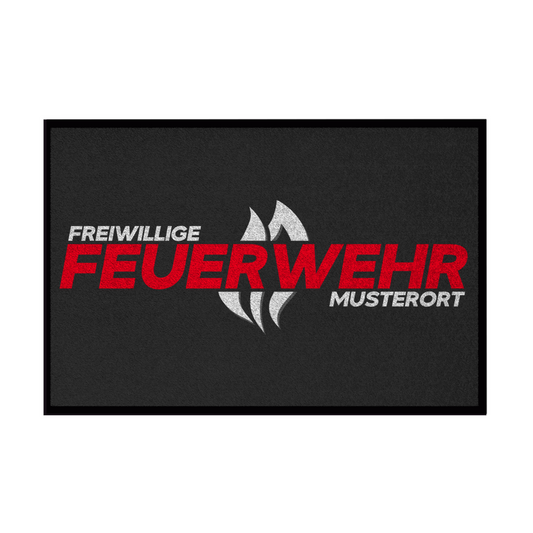 Fußmatte - Flamme Freiwillige Feuerwehr Rot [Personalisierbar]
