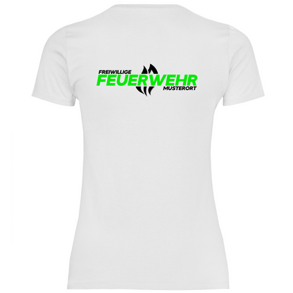 Damen T-Shirt - Flamme Freiwillige Feuerwehr Grün [Personalisierbar]