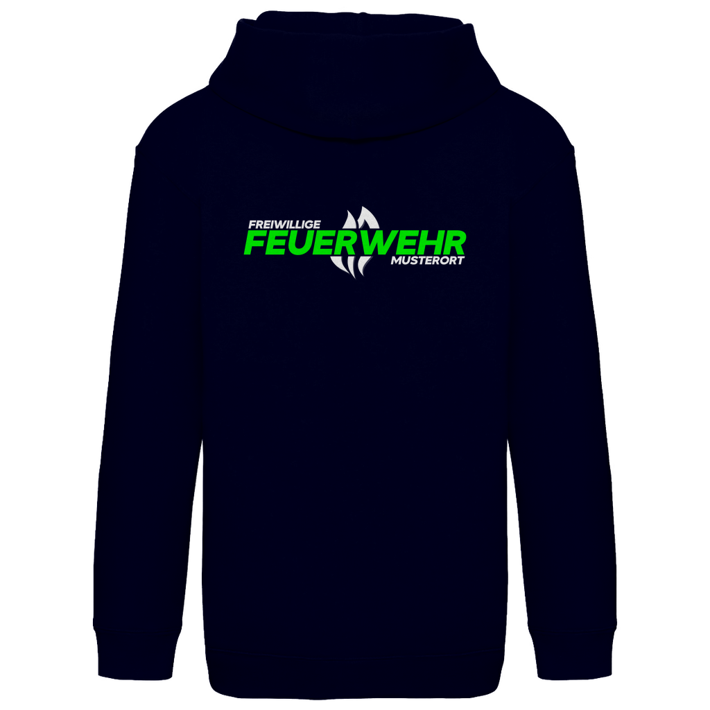 Kinder Hoodie - Flamme Freiwillige Feuerwehr Grün [Personalisierbar]