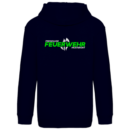 Kinder Hoodie - Flamme Freiwillige Feuerwehr Grün [Personalisierbar]