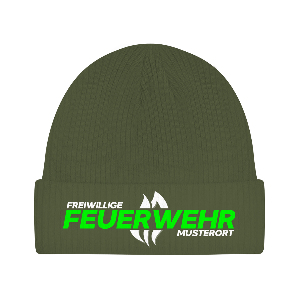 Beanie - Flamme Freiwillige Feuerwehr Grün [Personalisierbar]