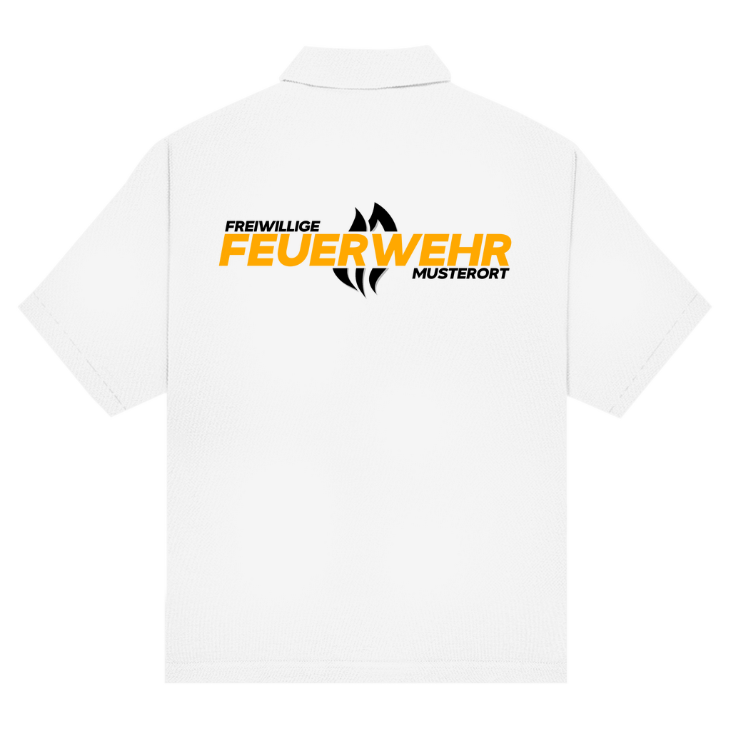 Unisex Poloshirt - Flamme Freiwillige Feuerwehr Gelb [Personalisierbar]