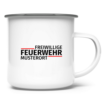 Emaille Tasse - Modern Freiwillige Feuerwehr [Personalisierbar]