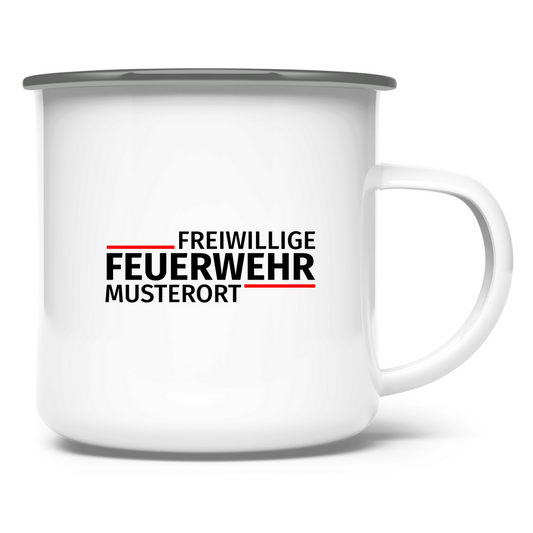 Emaille Tasse - Modern Freiwillige Feuerwehr [Personalisierbar]