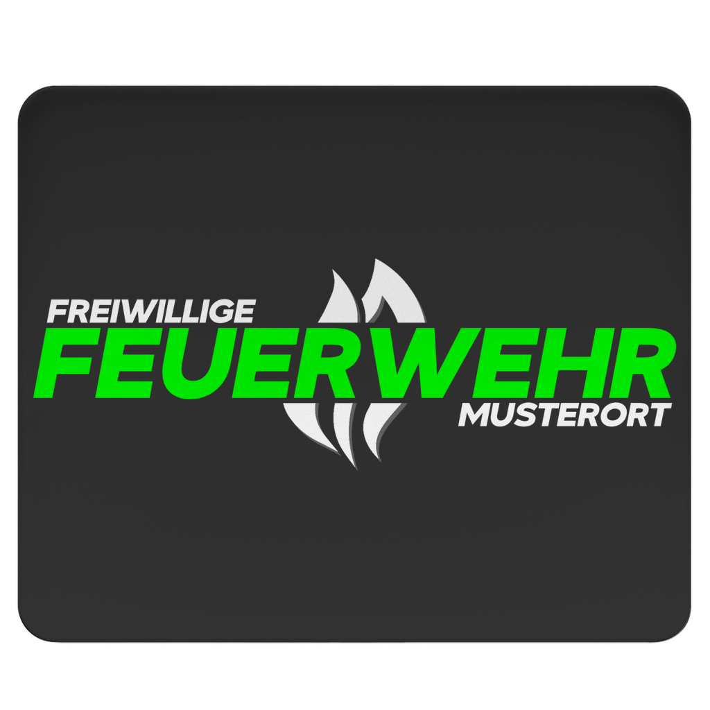 Mousepad - Flamme Freiwillige Feuerwehr Grün [Personalisierbar]
