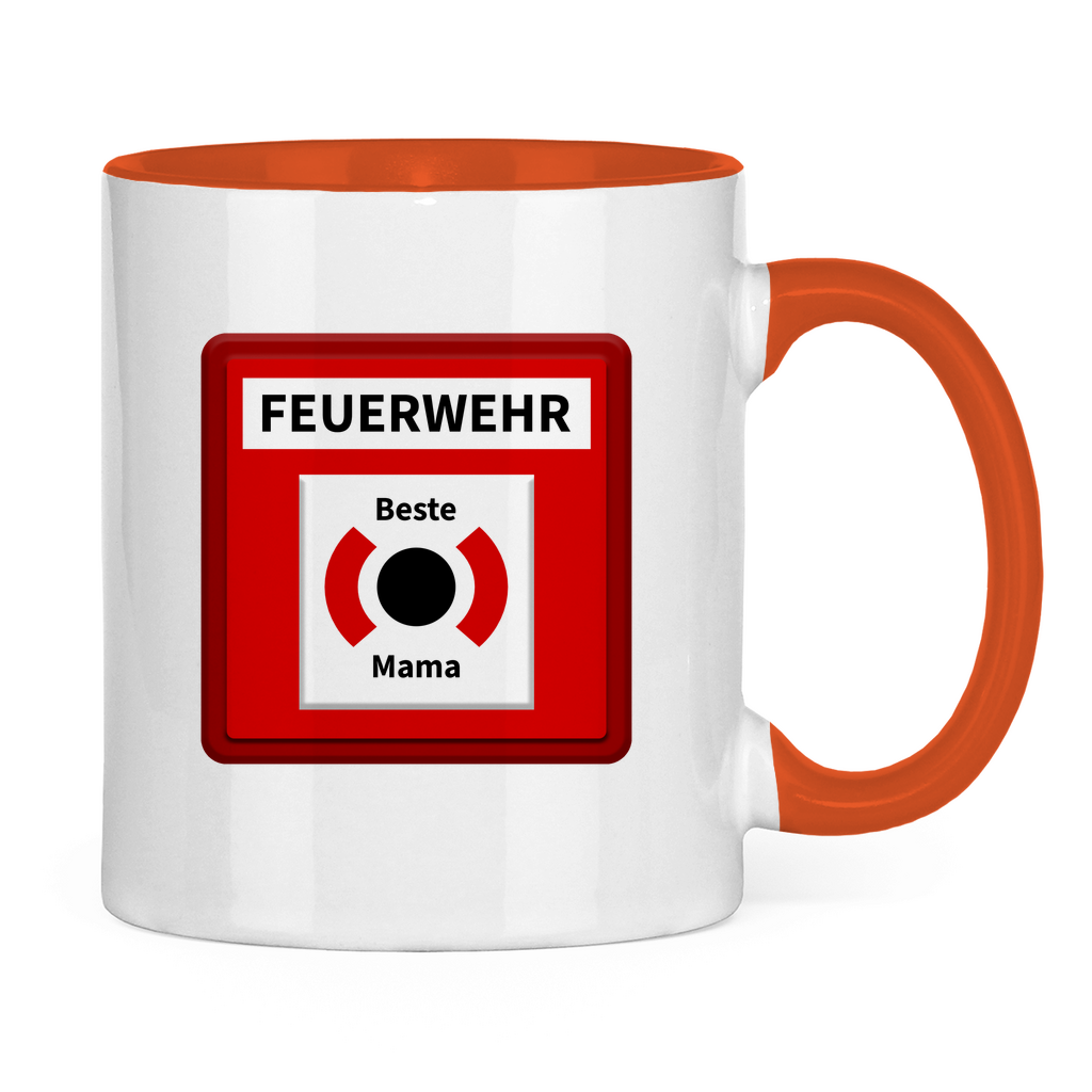 Tasse zweifarbig - Brandmelder Beste Mama