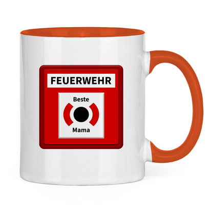 Tasse zweifarbig - Brandmelder Beste Mama