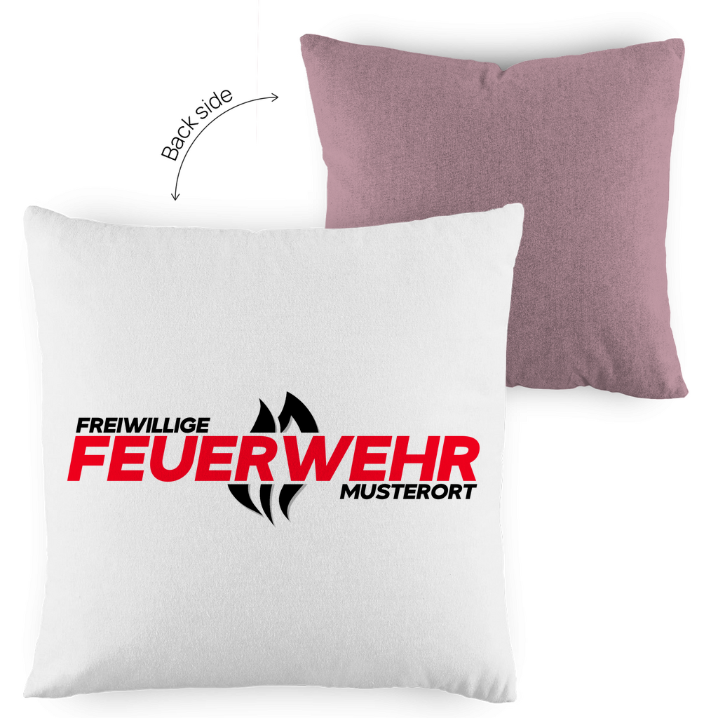 Kopfkissen zweifarbig - Flamme Freiwillige Feuerwehr Rot [Personalisierbar]