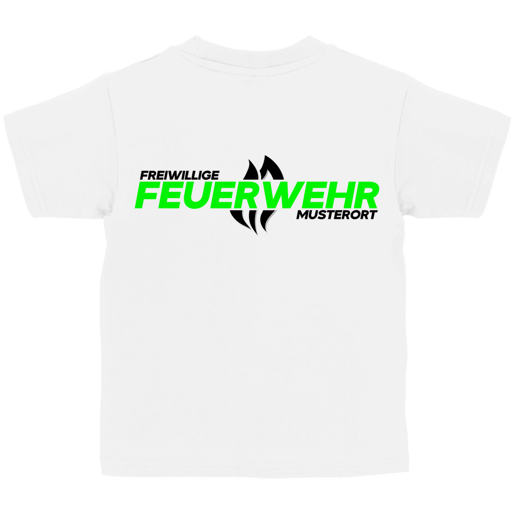 Kinder T-Shirt - Flamme Freiwillige Feuerwehr Grün [Personalisierbar]
