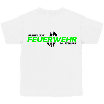 Kinder T-Shirt - Flamme Freiwillige Feuerwehr Grün [Personalisierbar]