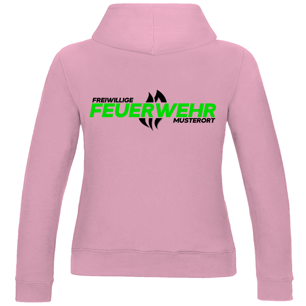 Damen Hoodie - Flamme Freiwillige Feuerwehr Grün [Personalisierbar]