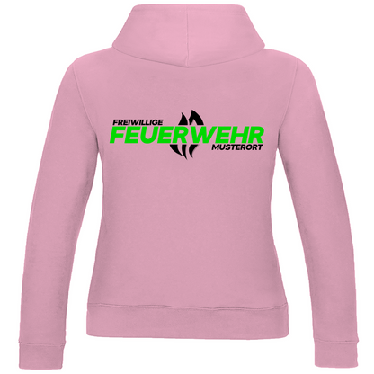 Damen Hoodie - Flamme Freiwillige Feuerwehr Grün [Personalisierbar]
