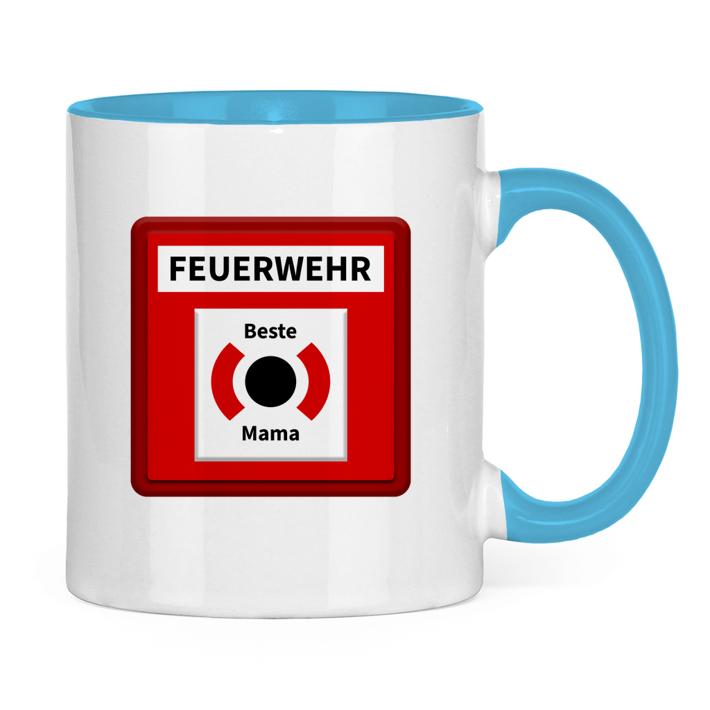 Tasse zweifarbig - Brandmelder Beste Mama