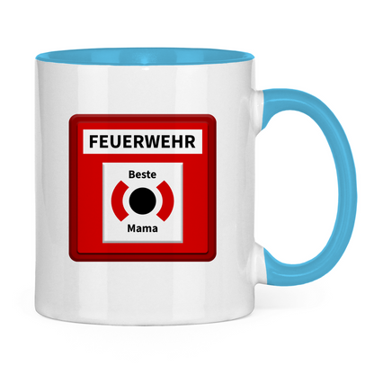 Tasse zweifarbig - Brandmelder Beste Mama