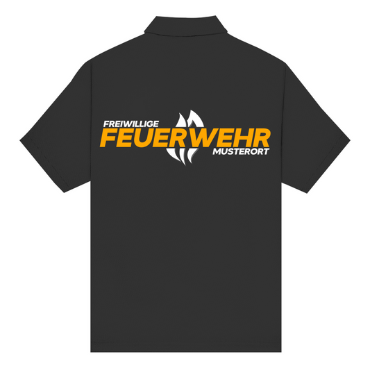 Unisex Poloshirt - Flamme Freiwillige Feuerwehr Gelb (Personalisierbar)