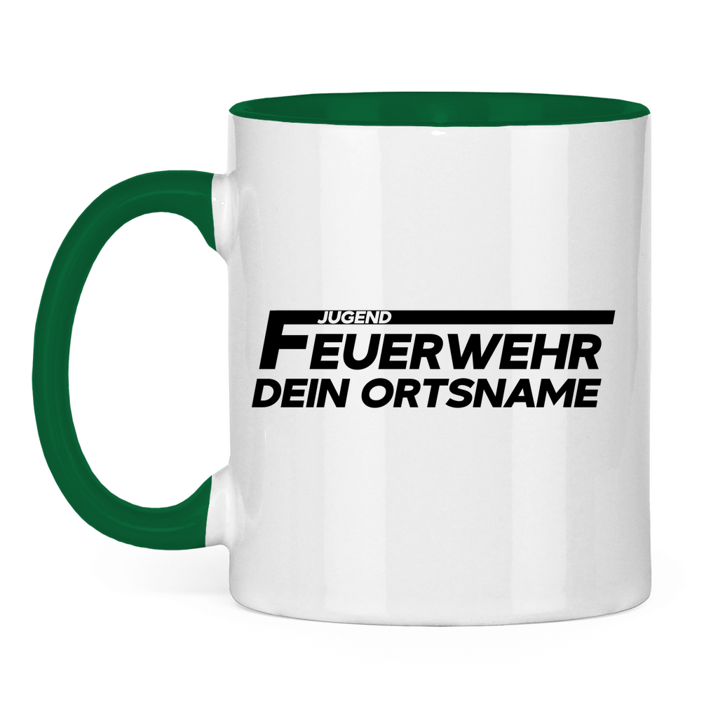 Tasse zweifarbig - Jugendfeuerwehr (Personalisierbar)