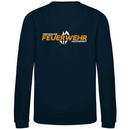 Kinder Sweatshirt - Flamme Freiwillige Feuerwehr Gelb [Personalisierbar]