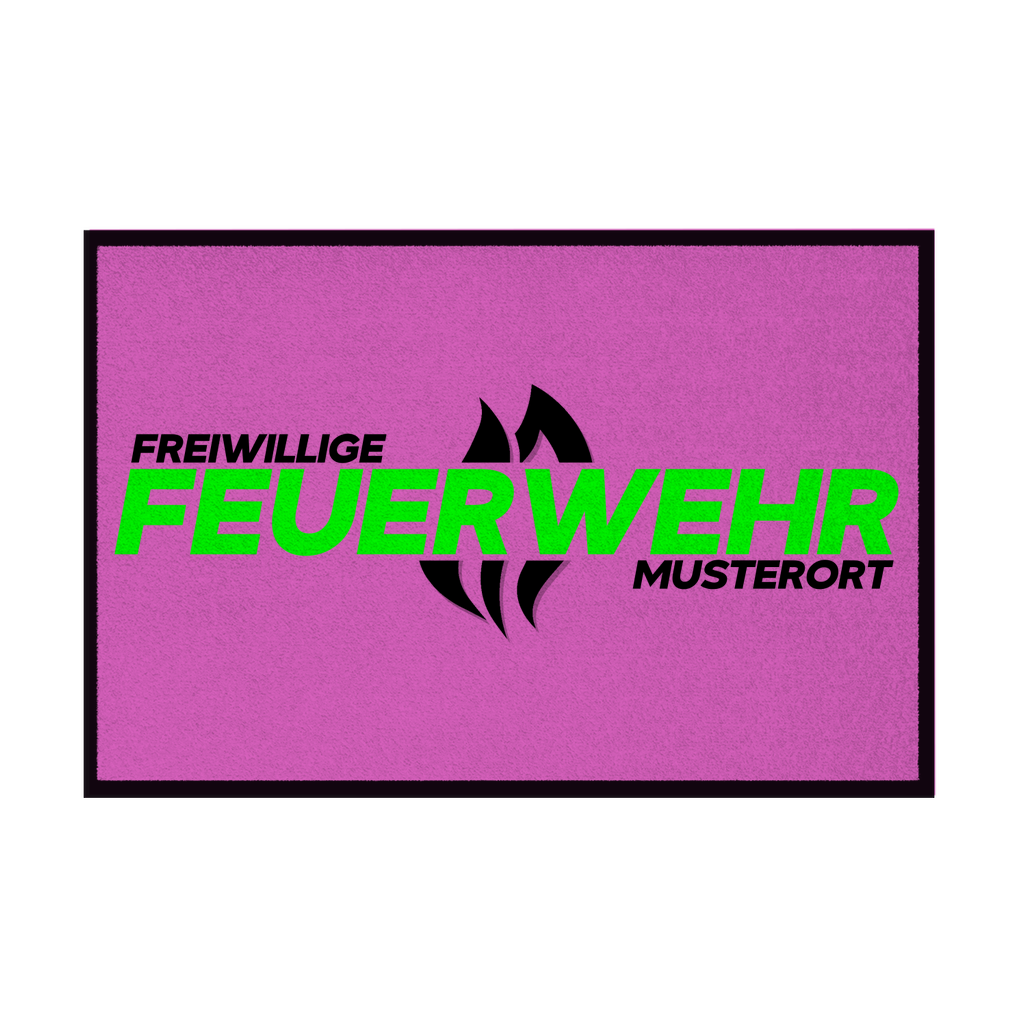 Fußmatte - Flamme Freiwillige Feuerwehr Grün [Personalisierbar]