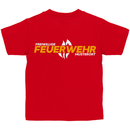 Kinder T-Shirt - Flamme Freiwillige Feuerwehr Gelb [Personalisierbar]