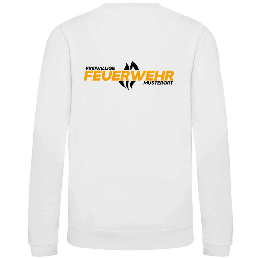 Kinder Sweatshirt - Flamme Freiwillige Feuerwehr Gelb [Personalisierbar]