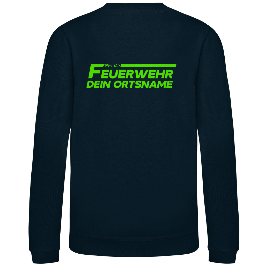 Kinder Sweatshirt - Jugendfeuerwehr Grün [Personalisierbar]