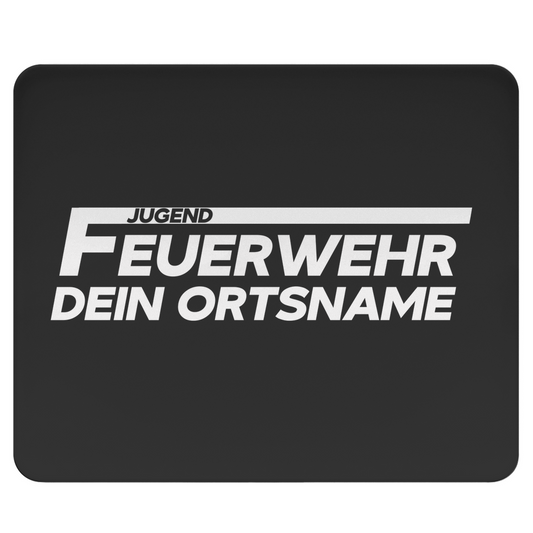 Mousepad - Jugendfeuerwehr Weiß/Schwarz (Personalisierbar)